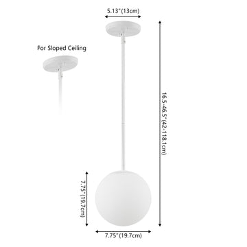 Bleecker 7.75" Metal/Glass Globe LED Pendant